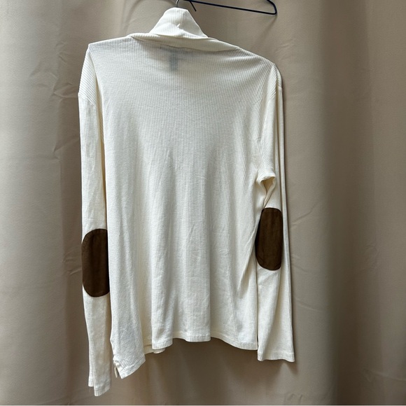 Lauren Ralph Lauren Women’s cotton cowl turtleneck sweater elbow patches Size L - Picture 6 of 8